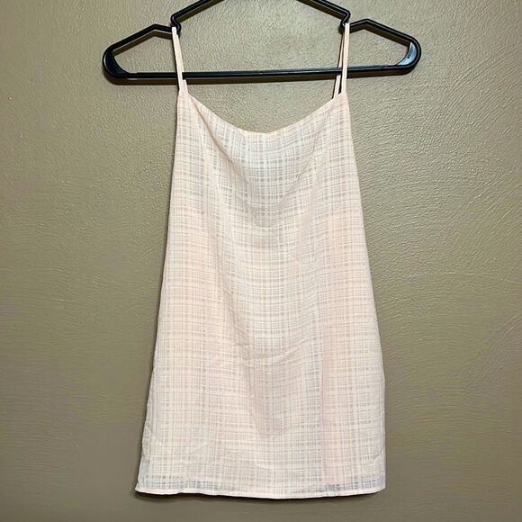 Women’s Loft light pink and white gingham tank top size small summer preppy - Picture 1 of 4